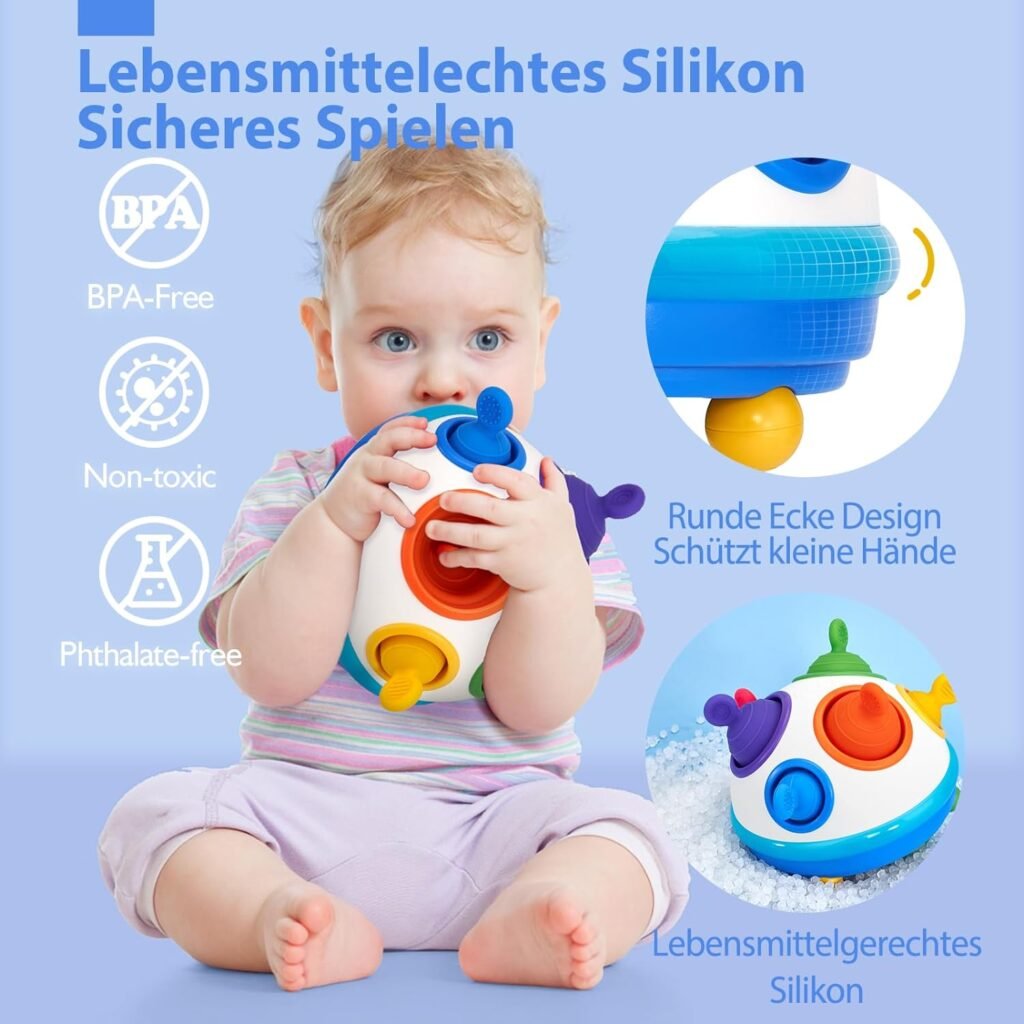 Montessori Toy for 1 Year Baby Boys Girls - Toddler Sensory Pop Fidget Spinning Early Development 1-3 Gift Montessori-Spielzeug für 1-jährige