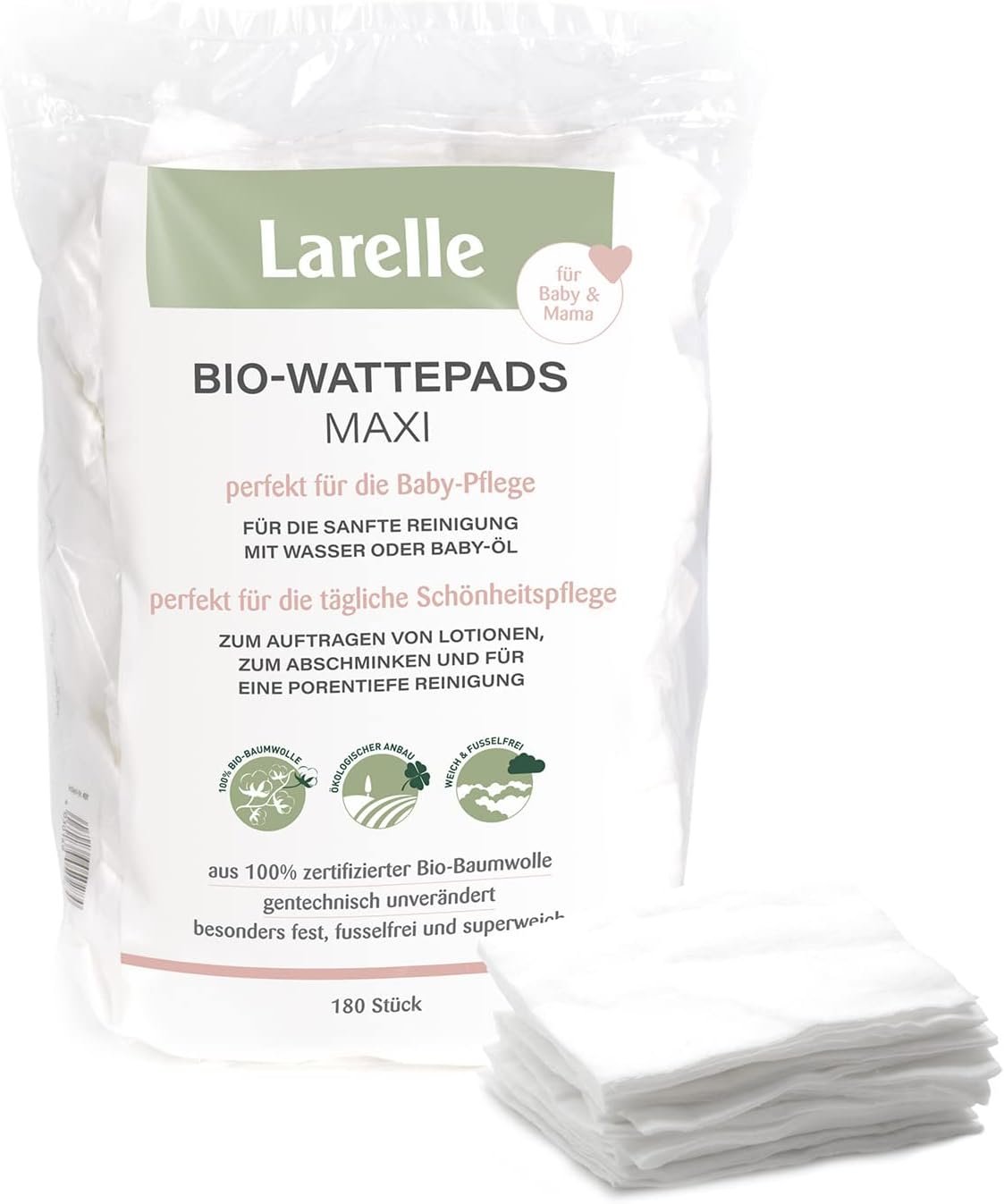 Larelle GOTS Ecocert Bio-Baumwollpads