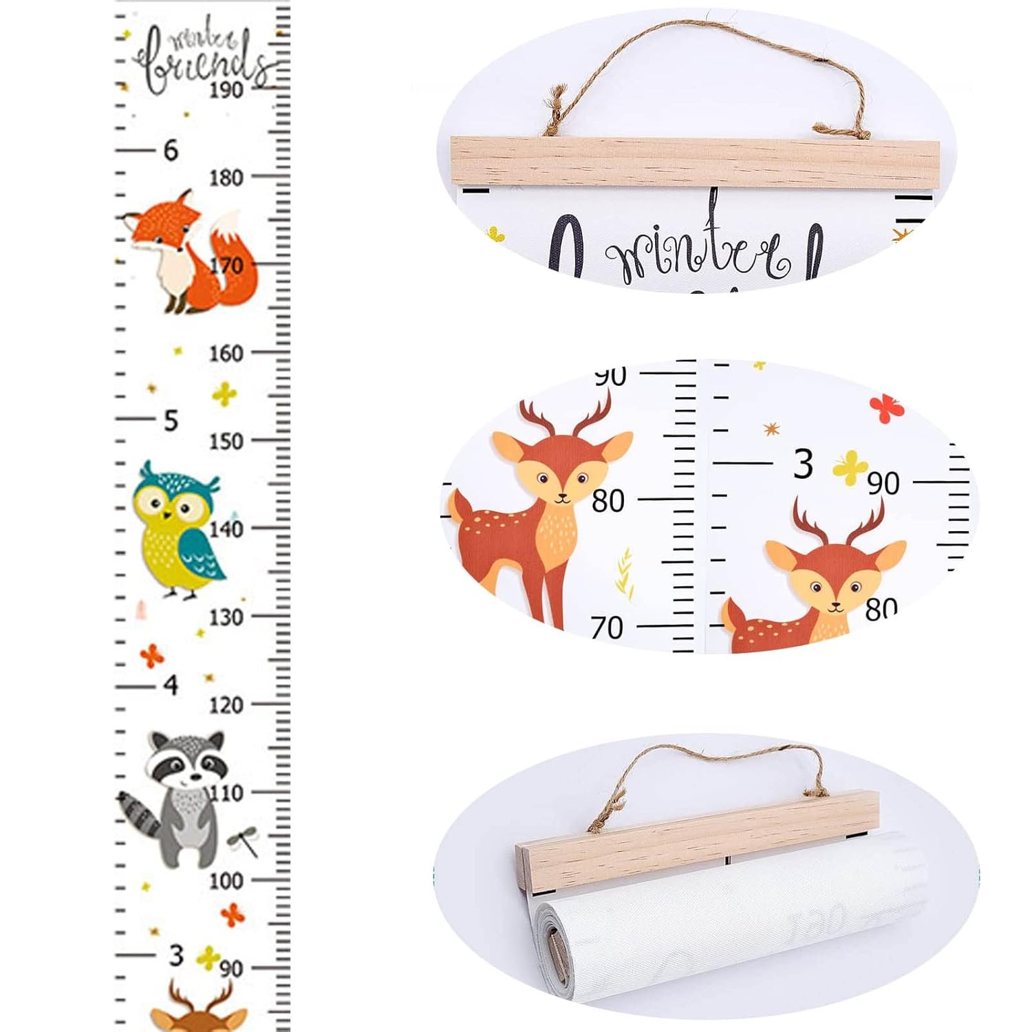 Childrens Height Measure, Height Chart Size Height Chart Portable Wall Stickers, Height Charts for Baby Toddler Room, Childrens Growth Chart for Bedroom Childrens Room Wall Decorations (200 cm x