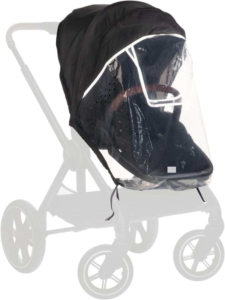 hauck Universal Rain Cover Buggy Pushchair Seat, Reflective Border, Contact Window, Good Air Circulation, Easy Attachment, Compatible with hauck Buggies, Transparent