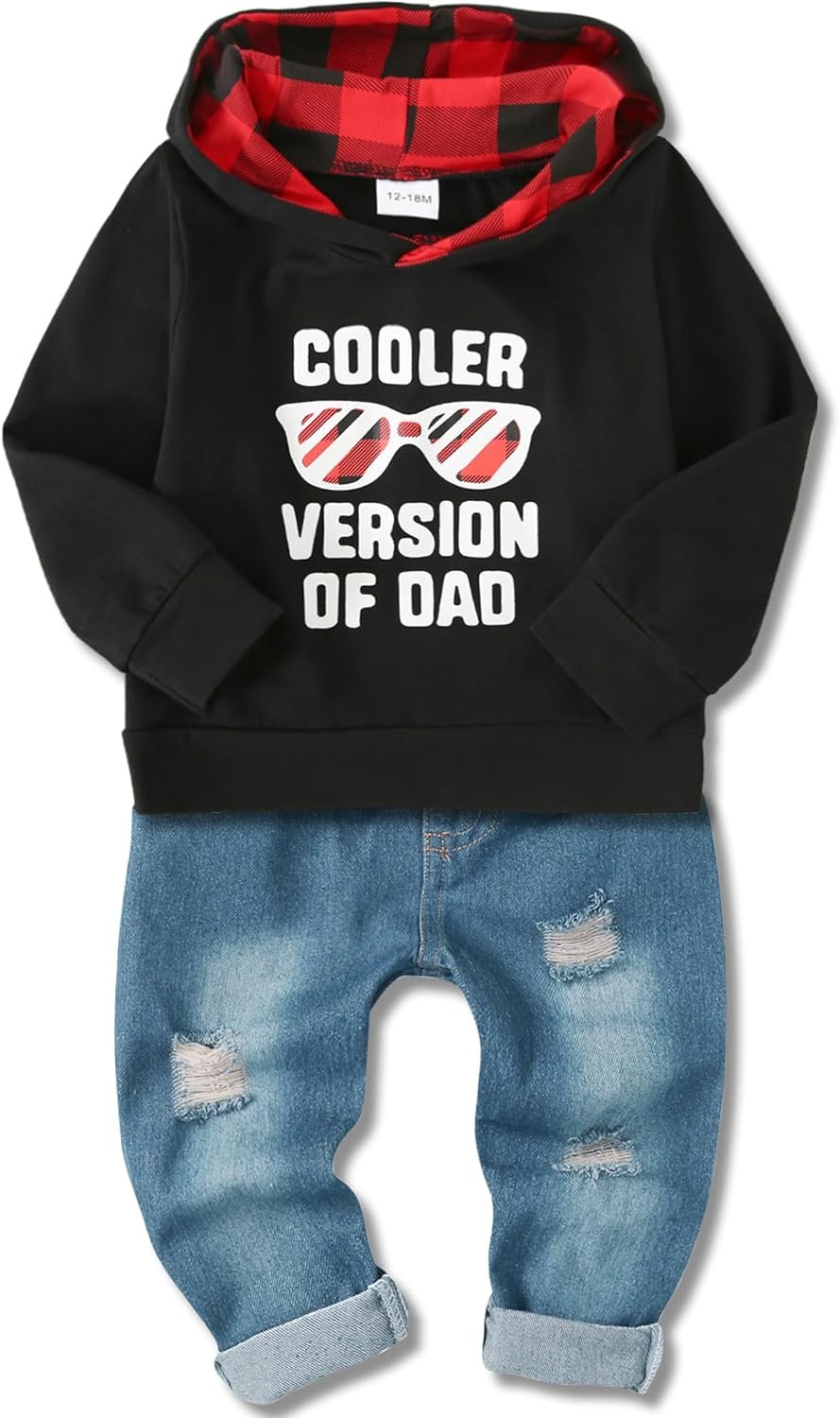 Amissz Baby Clothing Set for Baby Boys Clothing Outfit, Kids Boys Long Sleeve Letter Print Hoodie Top + Trousers Clothing