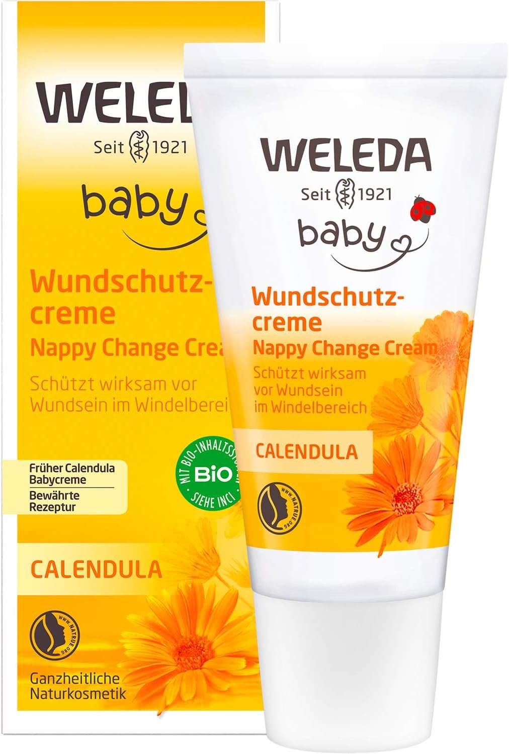 Weleda Baby Calendula Wound protection cream/baby cream, 30 ml natural cosmetics Wound ointment for the protection of sensitive baby skin in the nappy area Helps with redness, irritated skin and soreness